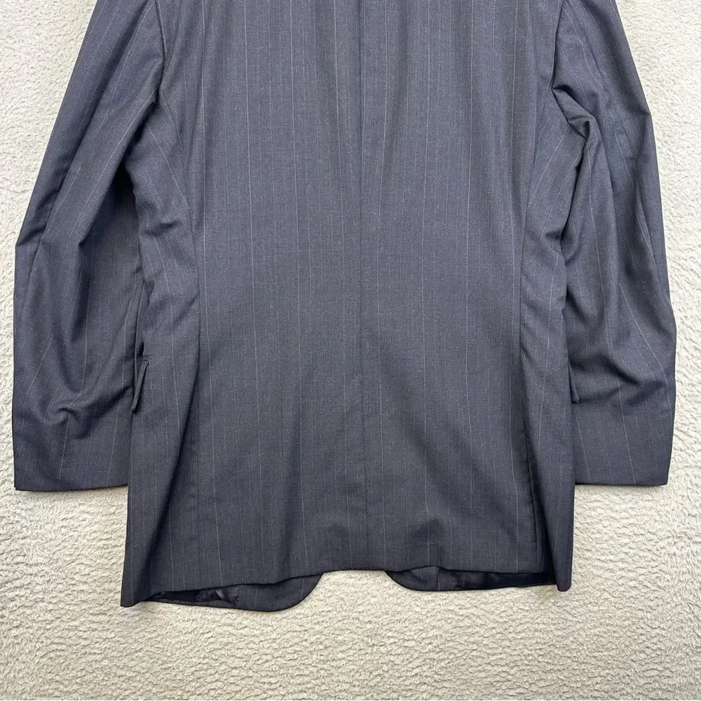 Holland & Sherry Savile Row Blazer Mens 42R Blue Bespoke Vintage USA Made Wool